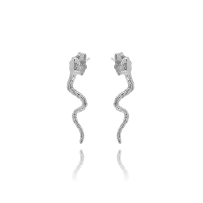 ORECCHINI SERPENTE MM 25X5 IN ARGENTO TIT 925