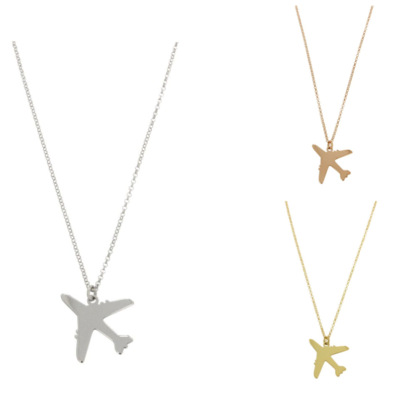 COLLANA ROLO' CON AEREO PENDENTE IN ARGENTO TIT 925‰ CM 40-45