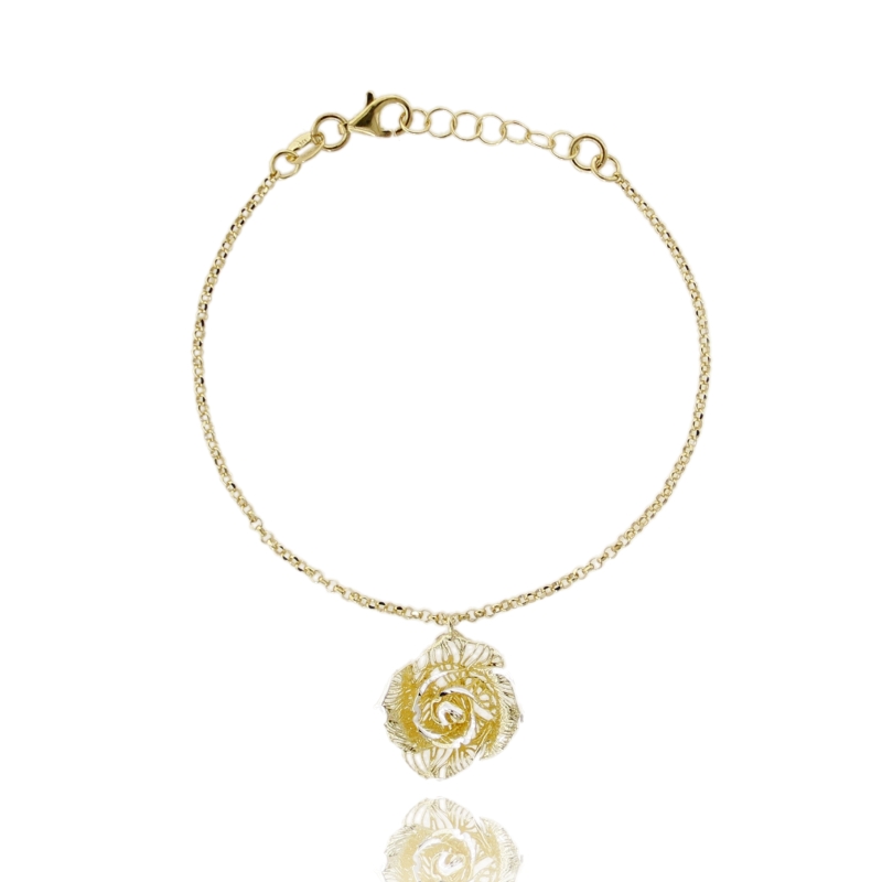 BRACCIALE ROLO' CM 18 CON FIORE ELETTROFUSO MM 19X19 IN ARGENTO TIT 925