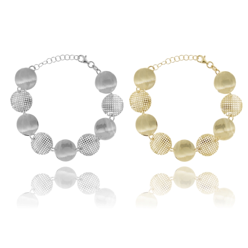 BRACCIALE TONDI MM 15 IN ARGENTO TIT 925 CM 18