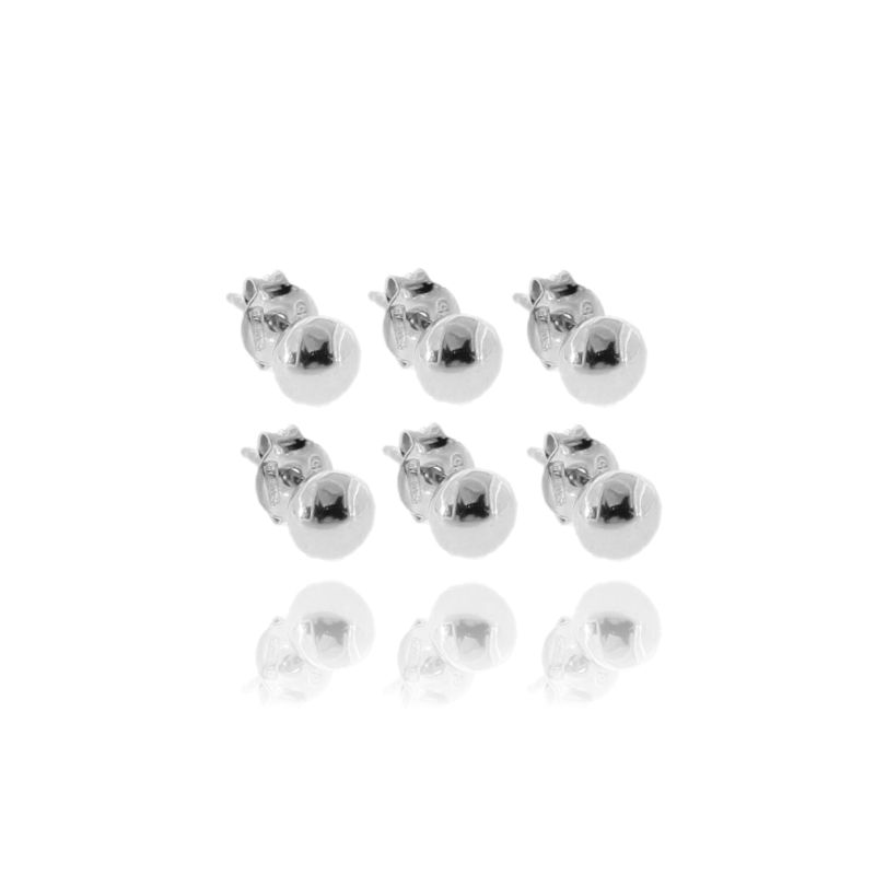 ORECCHINI A LOBO SFERA 3 COPPIE IN ARGENTO TIT 925