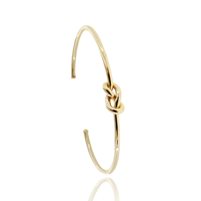 BRACCIALE RIGIDO NODO INFINITO A CANNA IN ARGENTO TIT 925‰