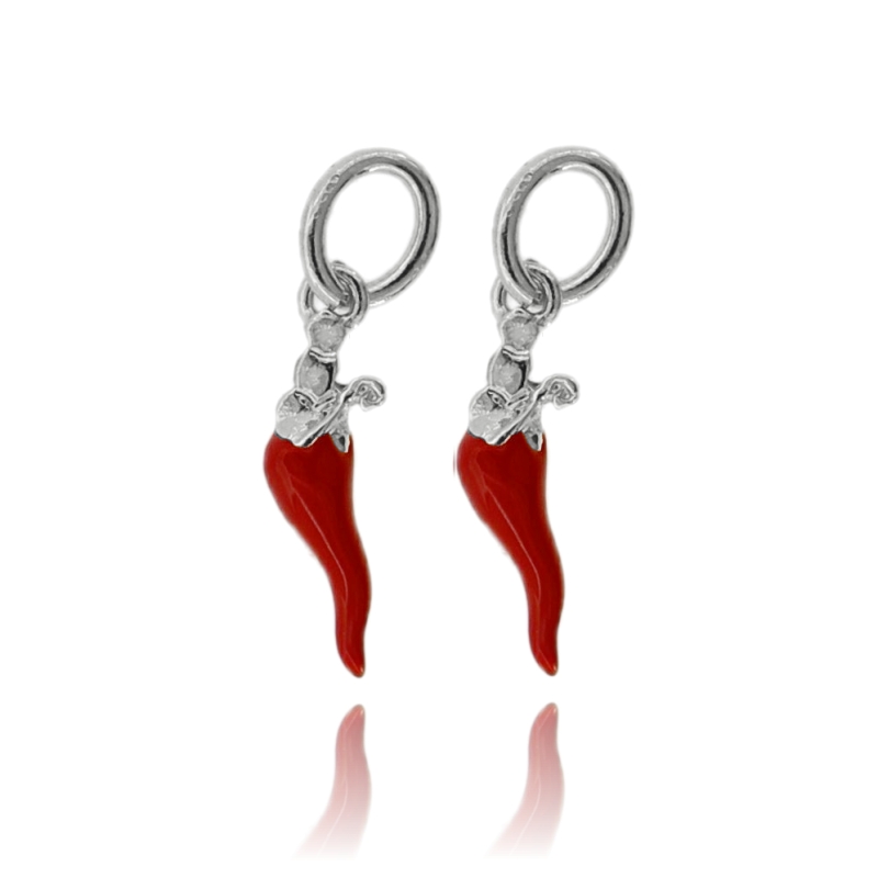 CIONDOLO CORNO MM 17 CON SAN GENNARO PZ 2 IN ARGENTO BRUNITO TIT 925