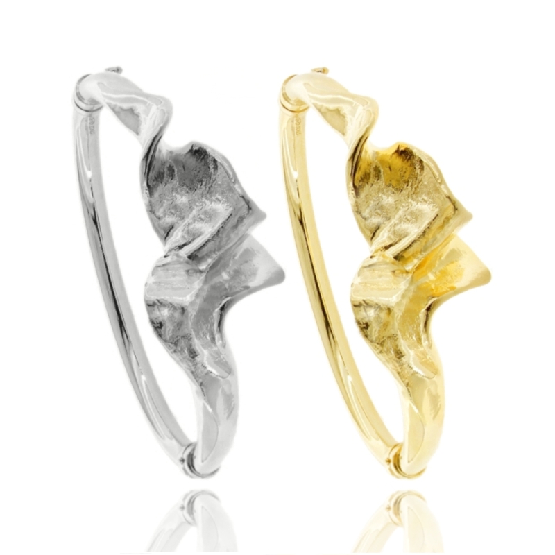BRACCIALE RIGIDO ROCCIA IN ARGENTO TIT 925
