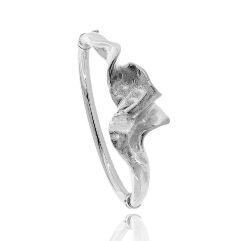 BRACCIALE RIGIDO ROCCIA IN ARGENTO TIT 925