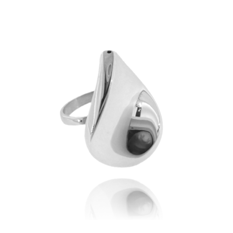 ANELLO GOCCIA IN ARGENTO TIT 925 MISURA REGOLABILE