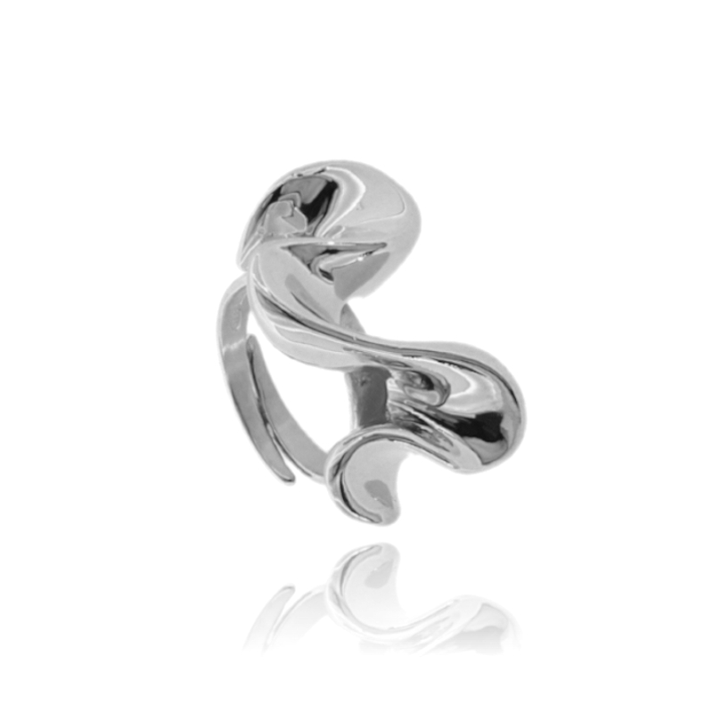 ANELLO ONDA IN ARGENTO TIT 925 MISURA REGOLABILE