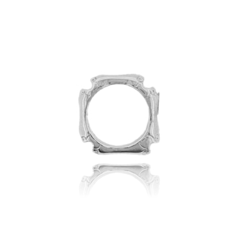ANELLO BAMBU' IN ARGENTO TIT 925