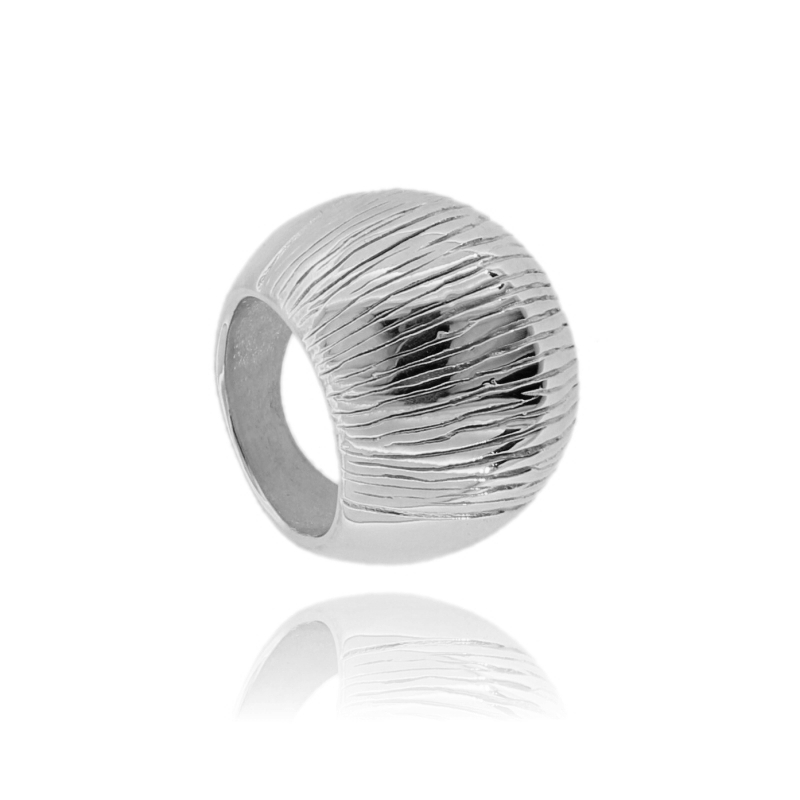 ANELLO BOMBATO GRAFFITI IN ARGENTO TIT 925