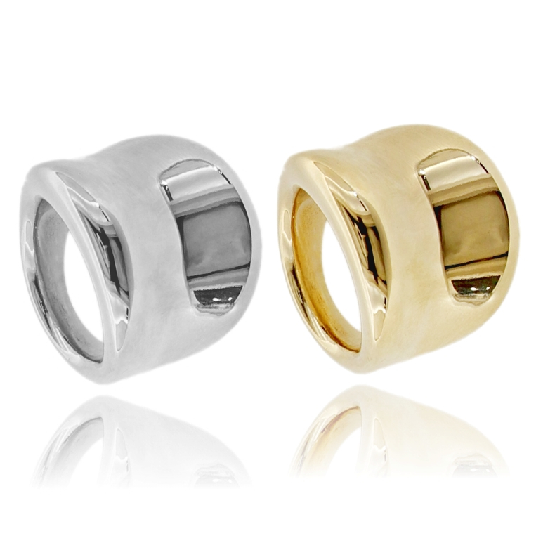 ANELLO CONCAVO IN ARGENTO TIT 925