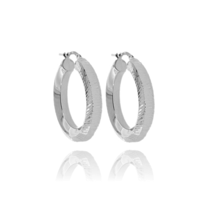 ORECCHINI A CERCHIO POLO IN ARGENTO DIAMANTATO TIT 925