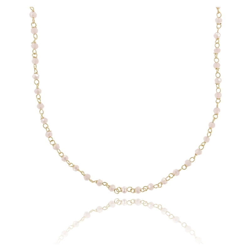 COLLANA COCKER CON RONDELLE DI PIETRA FACCETTATE IN ARGENTO TIT 925‰ CM 38-43