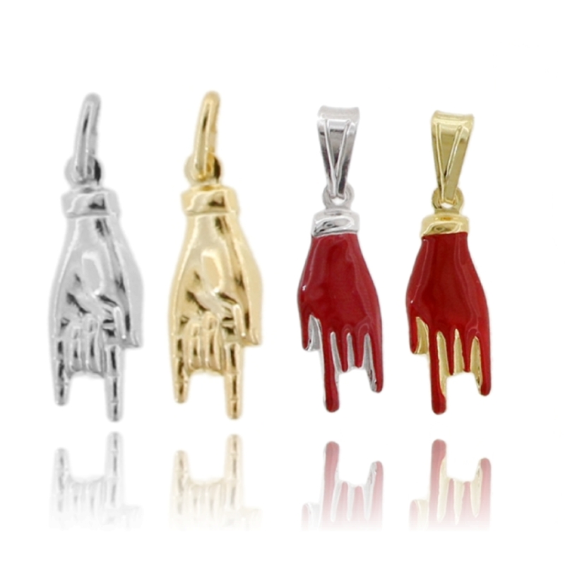 CIONDOLO MANO CORNA IN ARGENTO TIT 925