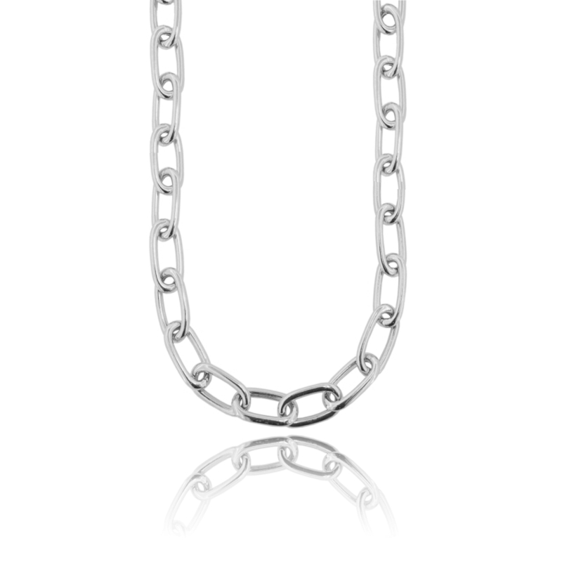 COLLANA FORZATINA A CANNA TONDA IN ARGENTO TIT 925 CM 45
