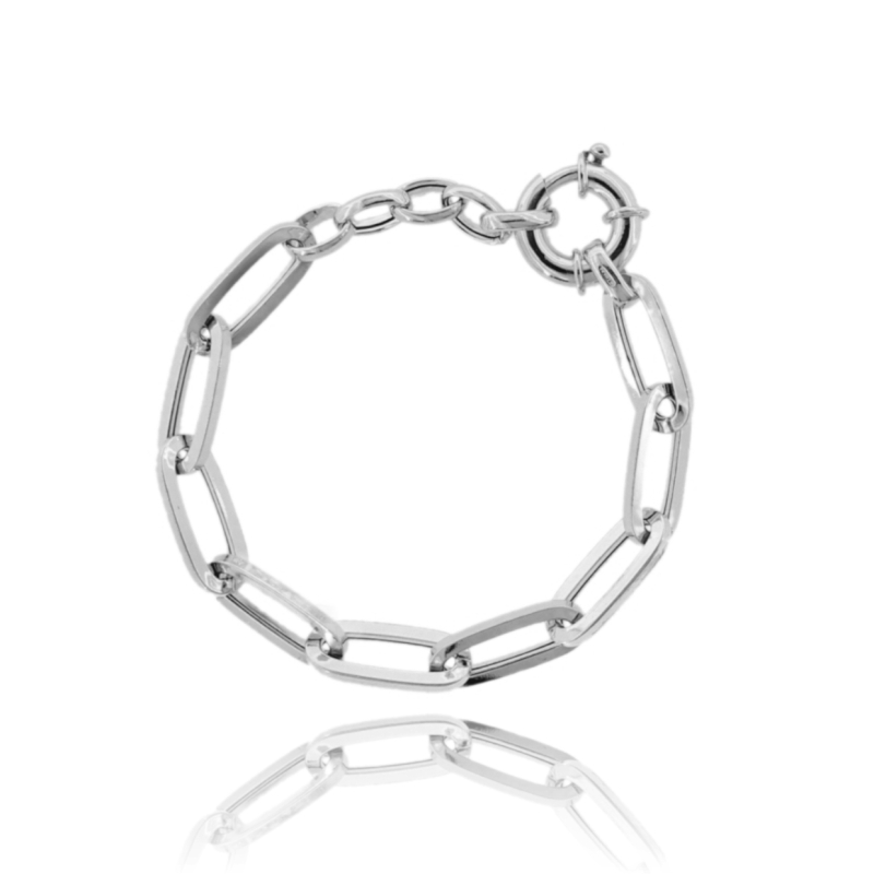 BRACCIALE FORZATINA A CANNA QUADRATA IN ARGENTO TIT 925 CM 18
