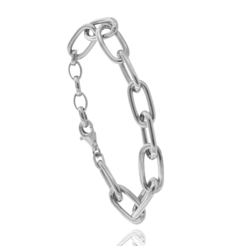 BRACCIALE FORZATINA A CANNA TONDA IN ARGENTO TIT 925 CM 18