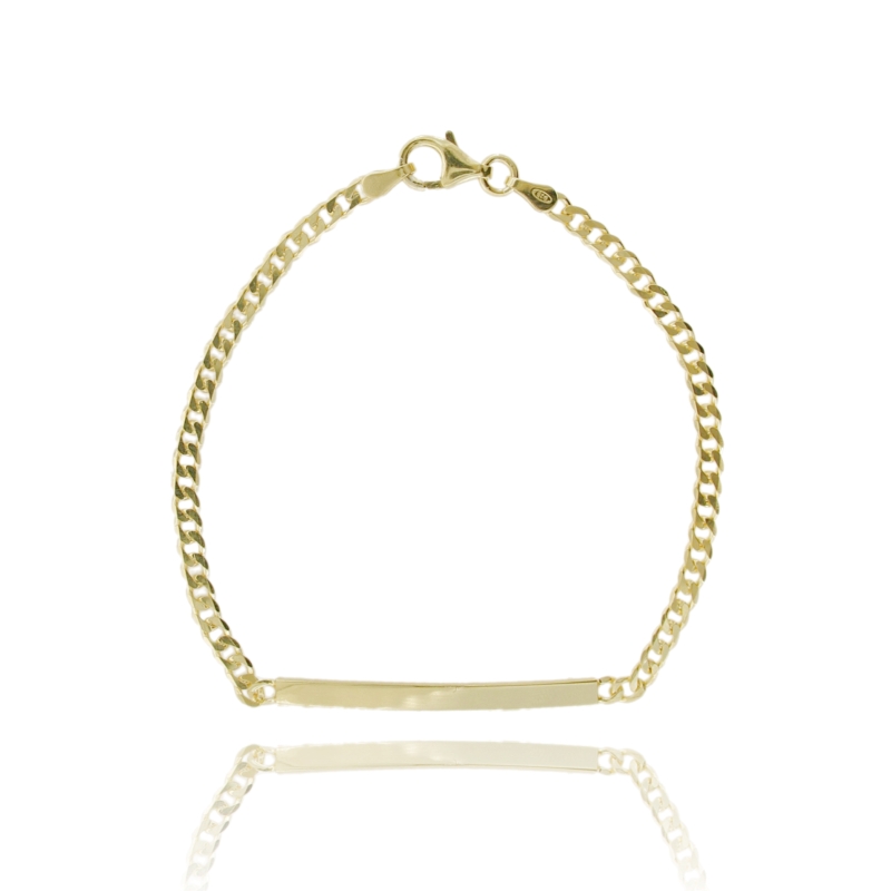 BRACCIALE CUBAN CHAIN CON TARGA MM 3 IN ARGENTO TIT 925 CM 19