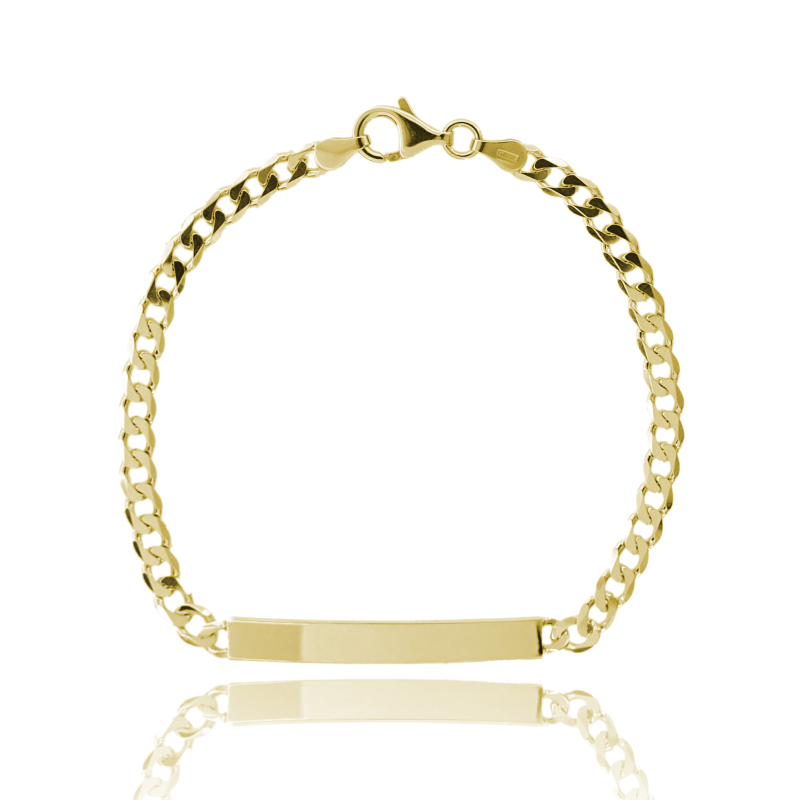 BRACCIALE CUBAN CHAIN CON TARGA MM 4 IN ARGENTO TIT 925 CM 19