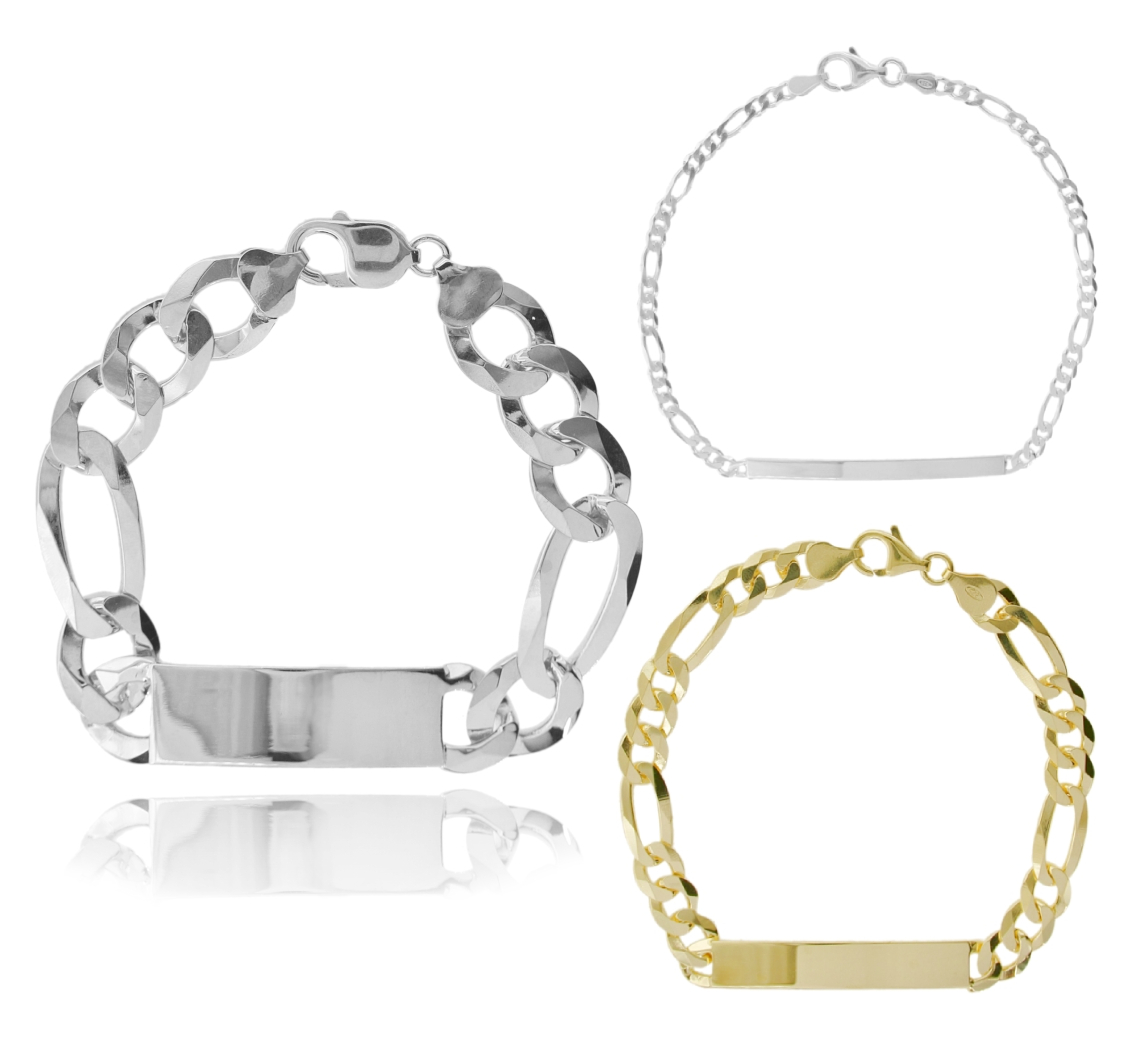 BRACCIALE 3+1 CON TARGA IN ARGENTO TIT 925 CM 19