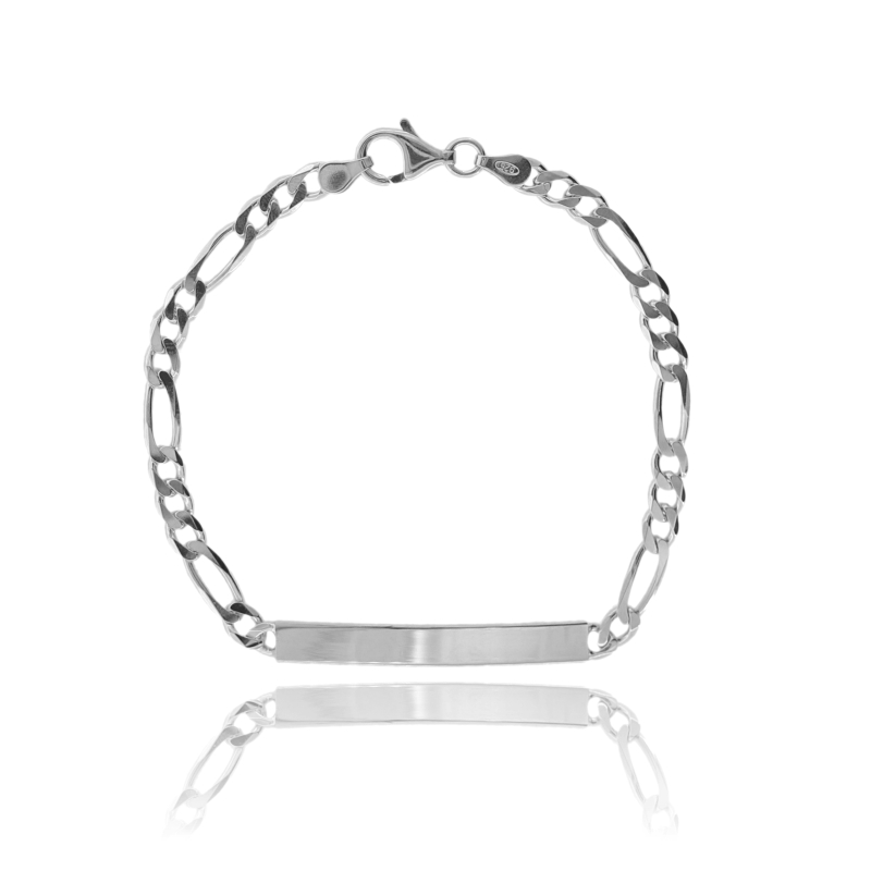 BRACCIALE 3+1 CON TARGA MM 5 IN ARGENTO TIT 925 CM 20