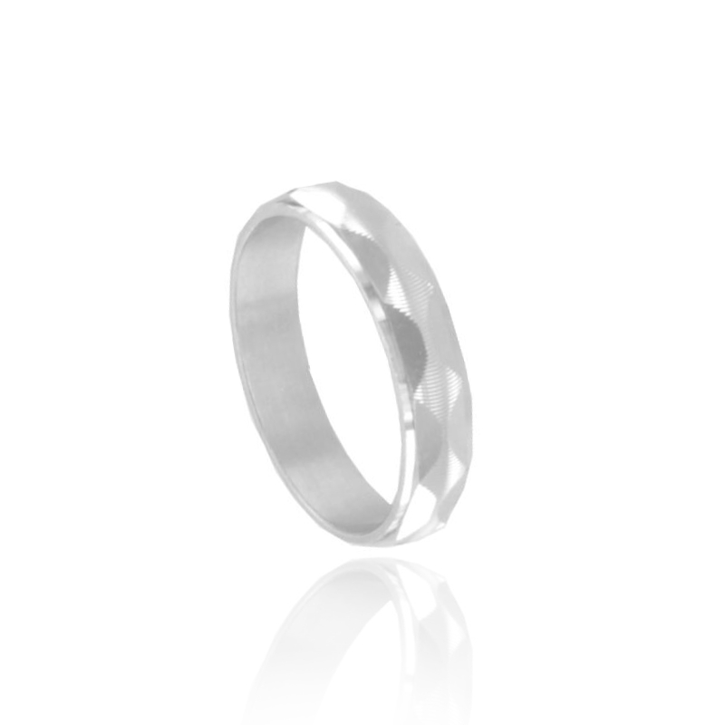 ANELLO FASCIA DIAMANTATA MM 4,5 IN ARGENTO TIT 925