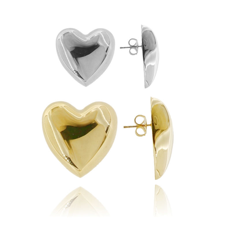 ORECCHINI CUORE ELETTROFORMATO IN ARGENTO TIT 925