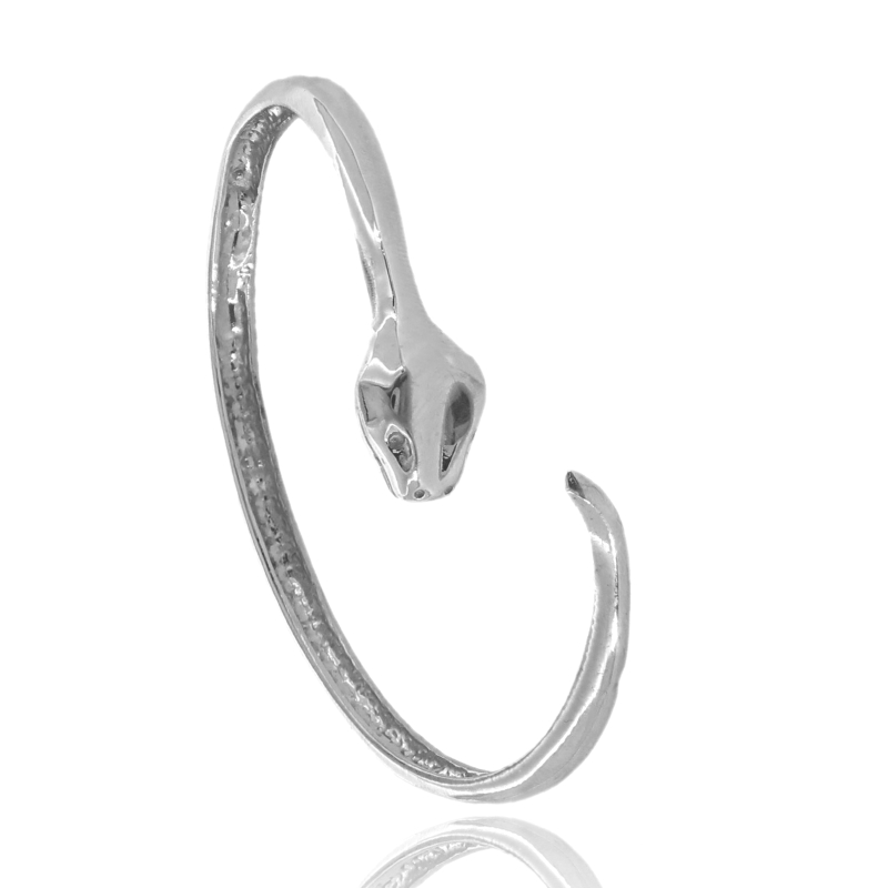 BRACCIALE RIGIDO SERPENTE IN ARGENTO TIT 925