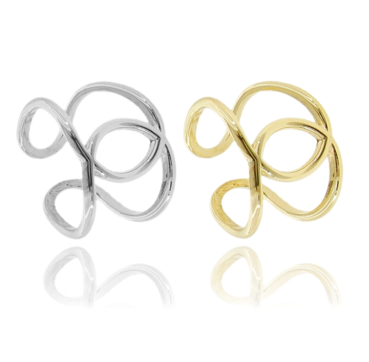 ANELLO INCROCIO TONDO IN ARGENTO TIT 925 MISURA REGOLABILE