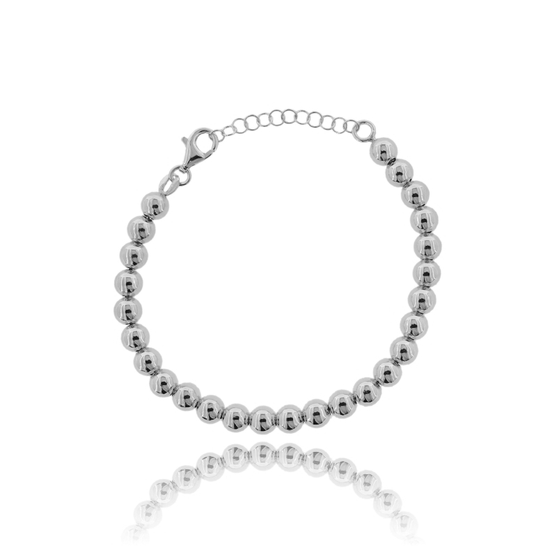 BRACCIALE SFERE LUCIDE IN ARGENTO TIT 925 CM 17-20