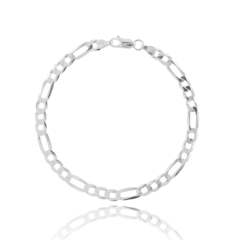 BRACCIALE A CATENA FIGARO IN ARGENTO TIT 925 CM 21