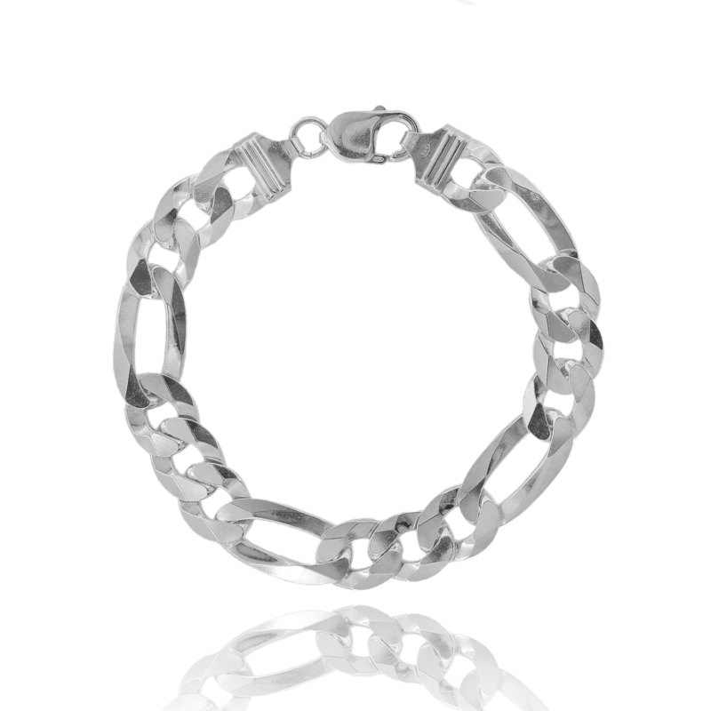 BRACCIALE A CATENA FIGARO IN ARGENTO TIT 925 CM 23