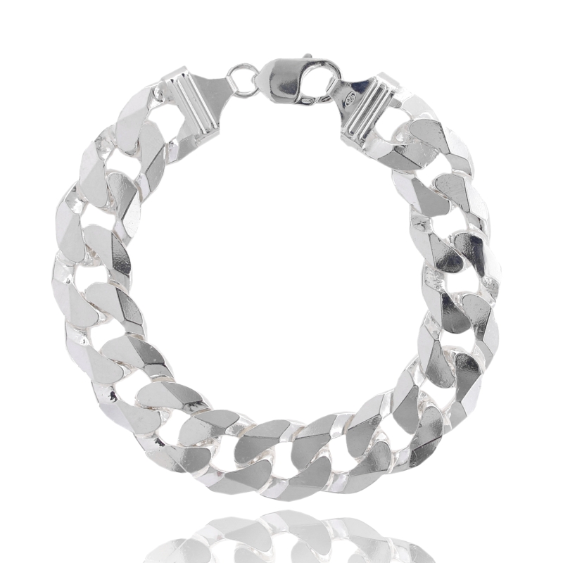 BRACCIALE A CATENA CUBAN CHAIN IN ARGENTO TIT 925 CM 24