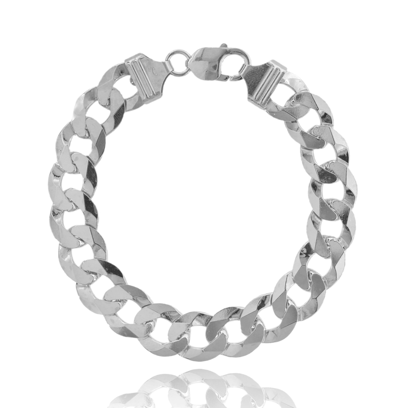 BRACCIALE A CATENA CUBAN CHAIN IN ARGENTO TIT 925 CM 23