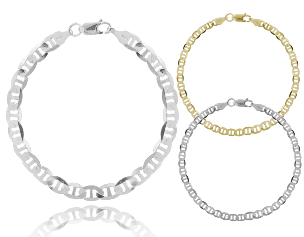 BRACCIALE A CATENA TRAVERSINO IN ARGENTO TIT 925
