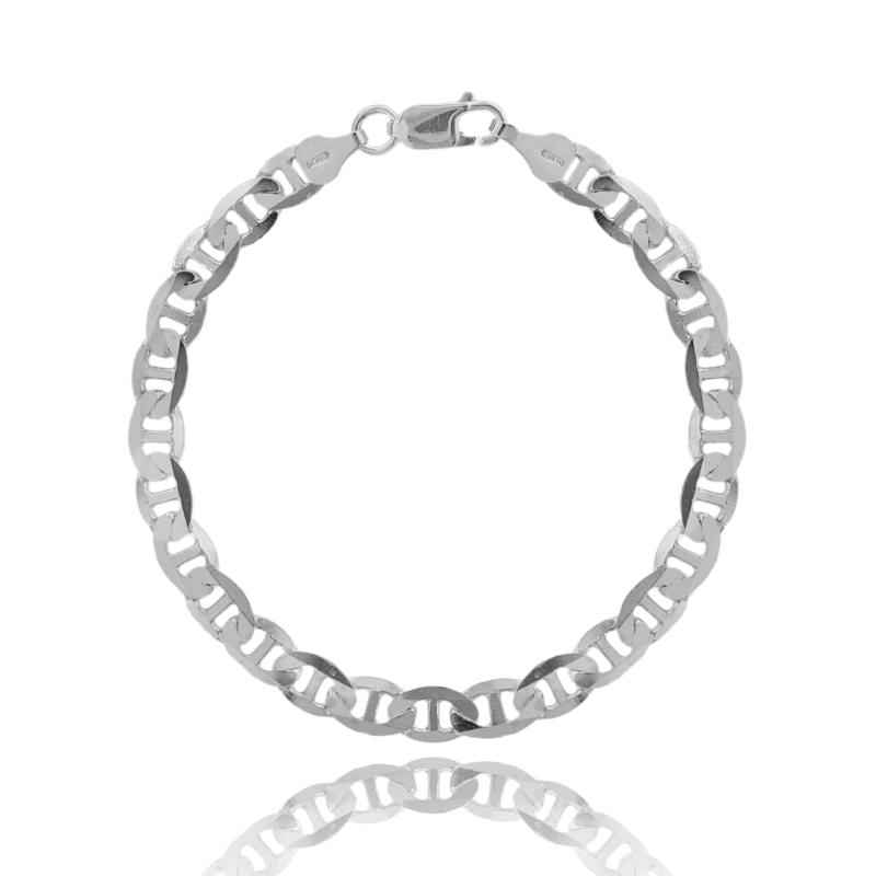 BRACCIALE A CATENA TRAVERSINO IN ARGENTO TIT 925 CM 22