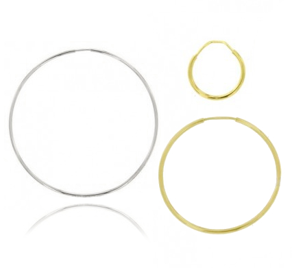 ORECCHINI A CERCHIO A CANNA TONDA MM 1,2 COPPIE 5 IN ARGENTO TIT 925‰