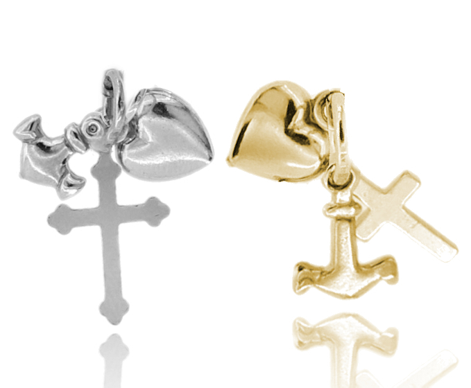 CIONDOLO FEDE, SPERANZA E CARITA' PZ 3 IN ARGENTO TIT 925