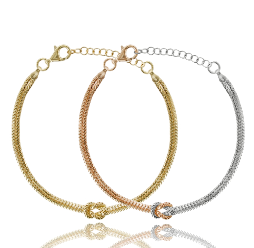 BRACCIALE COBRA CON NODO IN ARGENTO TIT 925 CM 17-20
