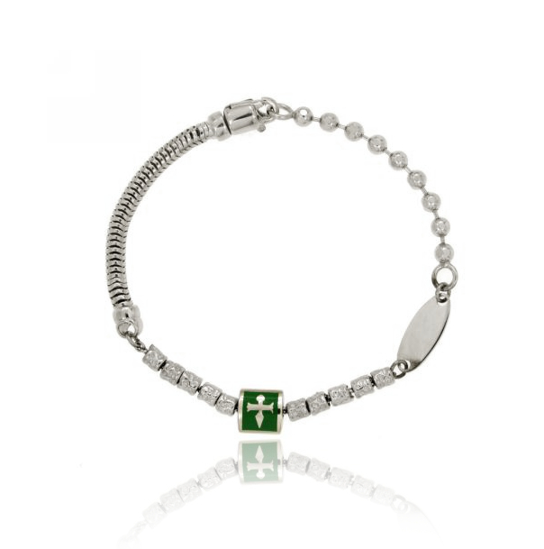 BRACCIALE PEPITE MM 4 CON SCUDO SMALTATO IN AG TIT 925‰ CM 20