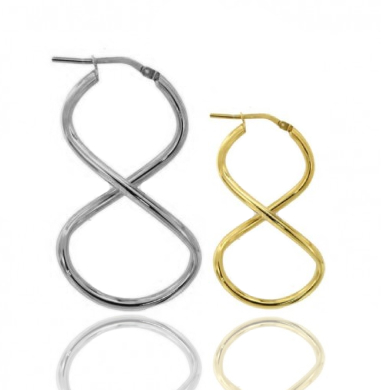 ORECCHINI A CERCHIO INFINITO A CANNA TONDA MM 2 IN ARGENTO TIT 925