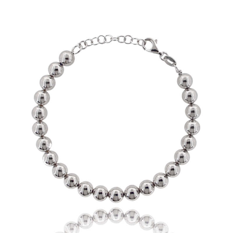 BRACCIALE SFERE LUCIDE IN ARGENTO TIT 925 CM 17-20