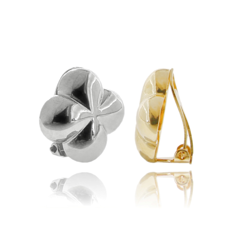 ORECCHINI A CLIPS A FIORE IN ARGENTO TIT 925