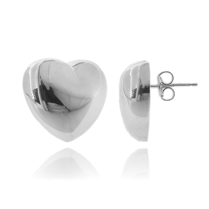 ORECCHINI A LOBO CUORE ELETTROFORMATI IN ARGENTO TIT 925
