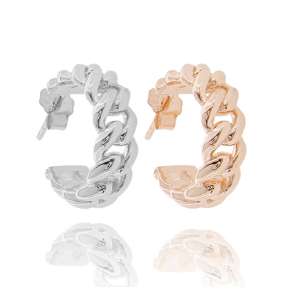 ORECCHINI A CERCHIO GROUMETTE MM 6 DIAMETRO MM 14 IN ARGENTO TIT 925