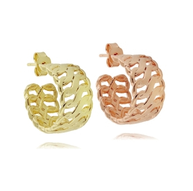 ORECCHINI A CERCHIO DIAMETRO MM 13 CATENA MM 9 IN ARGENTO TIT 925‰