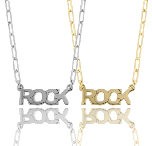 COLLANA FORZATINA ALLUNGATA CON ROCK CENTRALE IN ARGENTO TIT 925‰ CM 40-45
