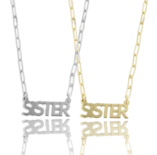 COLLANA FORZATINA ALLUNGATA CON SISTER CENTRALE IN ARGENTO TIT 925‰ CM 40-45