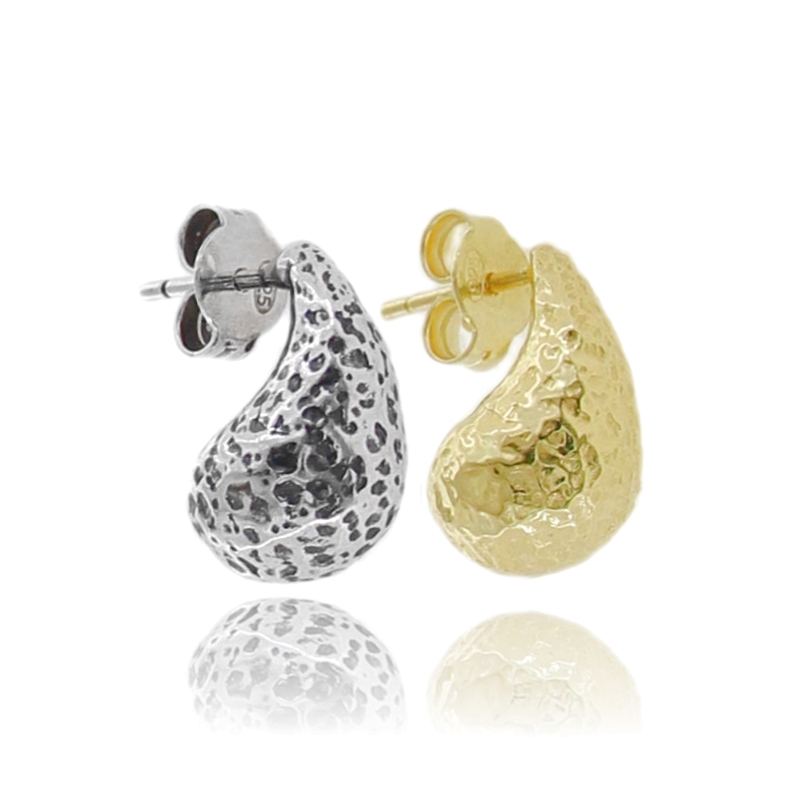 OECCHINI A GOCCIA IN ARGENTO MARTELLATO TIT 925