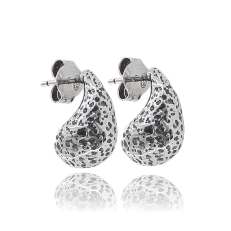 OECCHINI A GOCCIA IN ARGENTO MARTELLATO TIT 925