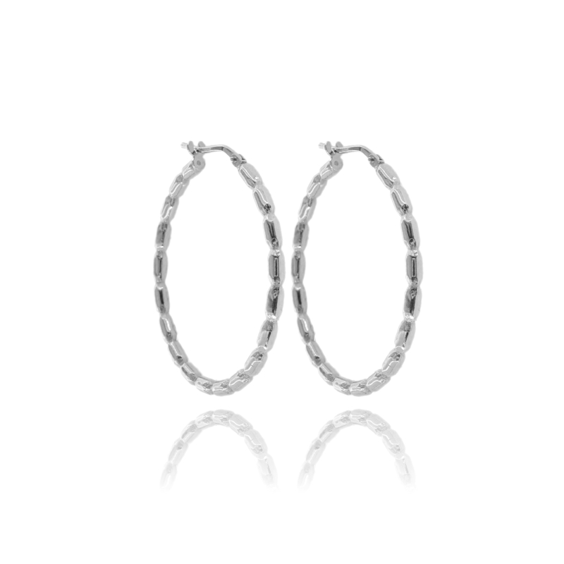 ORECCHINI A CERCHIO CON CANNA BARILOTTI MM 2,3 IN ARGENTO TIT 925‰